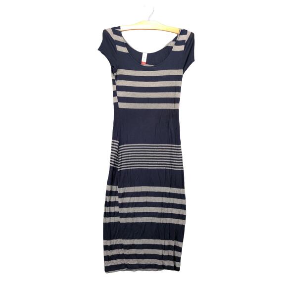 NOBO No Boundaries Short Sleeve Dress Size Small 3-5 Blue Gray Striped - Picture 1 of 11